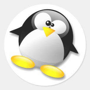 LINUX TUX CRYSTAL RONDE STICKER