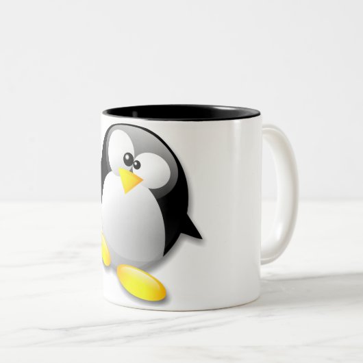 LINUX TUX CRYSTAL TWEEKLEURIGE KOFFIEMOK (Voorkant rechts)