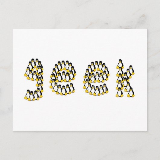 Linux Tux Geek Briefkaart (Voorkant)