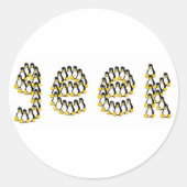 Linux Tux Geek Ronde Sticker (Voorkant)