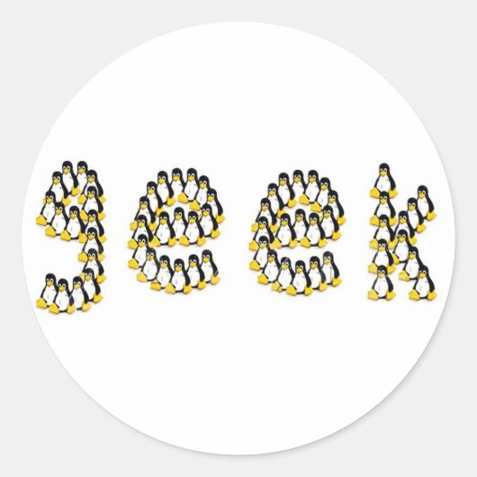 Linux Tux Geek Ronde Sticker (Voorkant)