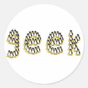 Linux Tux Geek Ronde Sticker