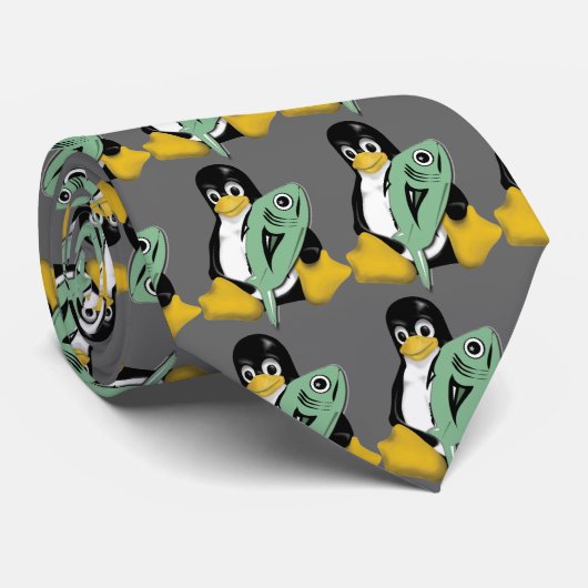 LINUX TUX PENGUIN FISH STROPDAS (Opgerold)