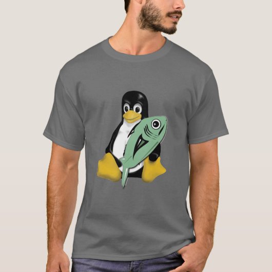 LINUX TUX PENGUIN FISH T-SHIRT (Voorkant)