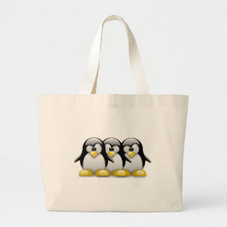 LINUX TUX PENGUIN FRIENDS GROTE TOTE BAG