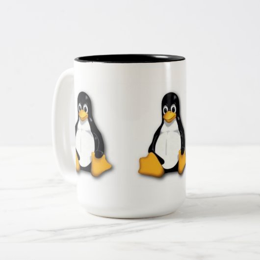 Linux Tux Penguin-Mok Tweekleurige Koffiemok (Voorkant links)