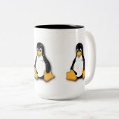 Linux Tux Penguin-Mok Tweekleurige Koffiemok (Voorkant rechts)