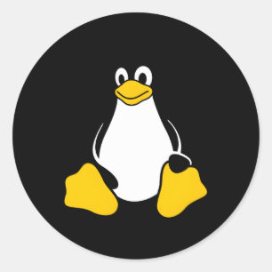 Linux Tux Penguin Open Source Nerd Geek Ronde Sticker