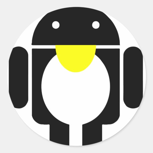 Linux Tux pinguïn android Ronde Sticker (Voorkant)