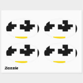 LINUX TUX PINGUÏN PIXEL GEZICHT OVALE STICKER (Vel)