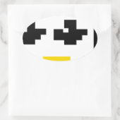 LINUX TUX PINGUÏN PIXEL GEZICHT OVALE STICKER (Tas)