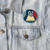 Linux Tux pinguin poster rood blauw Ronde Button 5,7 Cm (In situ)
