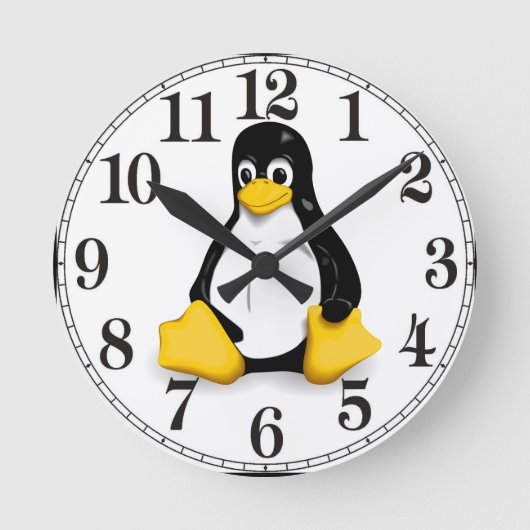 Linux Tux Products Ronde Klok (Voorkant)
