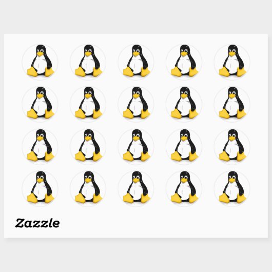 Linux Tux Ronde Sticker (Vel)