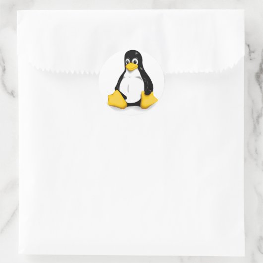 Linux Tux Ronde Sticker (Tas)