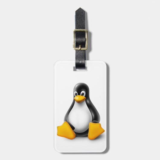 Linux Tux the Penguin Bagagelabel (Voorkant verticaal)