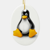 Linux Tux the Penguin Keramisch Ornament (Achterkant)