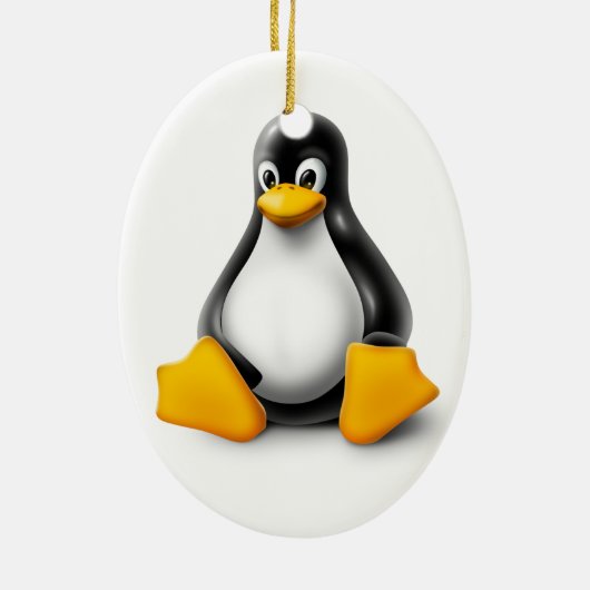Linux Tux the Penguin Keramisch Ornament (Achterkant)