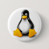 Linux Tux the Penguin Ronde Button 5,7 Cm (Voorkant)