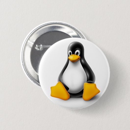 Linux Tux the Penguin Ronde Button 5,7 Cm (Voorkant /achterkant)