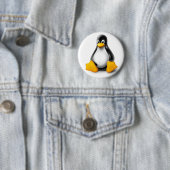 Linux Tux the Penguin Ronde Button 5,7 Cm (In situ)