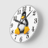 Linux Tux the Penguin Ronde Klok (Hoek)