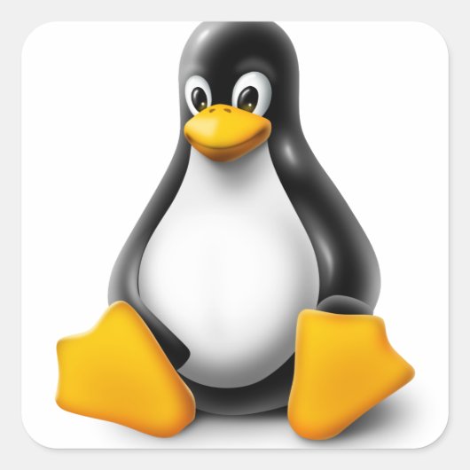 Linux Tux the Penguin Vierkante Sticker (Voorkant)