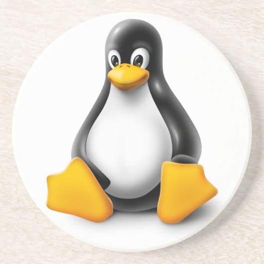 Linux Tux the Penguin Zandsteen Onderzetter (Voorkant)