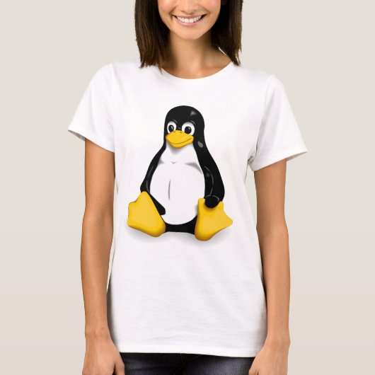 Linux Tux Womens Tee Shirt (Voorkant)