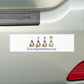 Linux-vragen Logo Bumpersticker (Op auto)