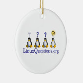 Linux-vragen Logo Keramisch Ornament (Rechts)