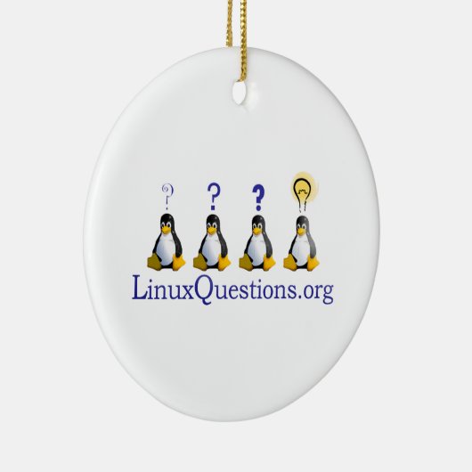 Linux-vragen Logo Keramisch Ornament (Rechts)