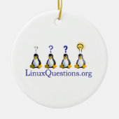 Linux-vragen Logo Keramisch Ornament (Voorkant)
