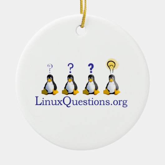 Linux-vragen Logo Keramisch Ornament (Voorkant)