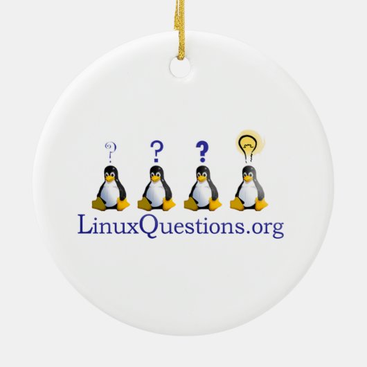 Linux-vragen Logo Keramisch Ornament (Achterkant)