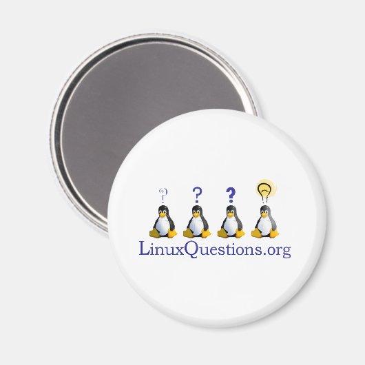 Linux vragen Logo Magneet (Voorkant / Achterkant)