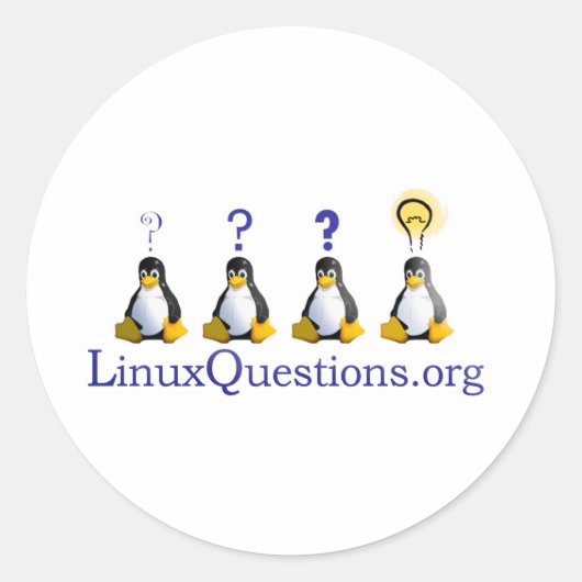 Linux vragen Logo Ronde Sticker (Voorkant)