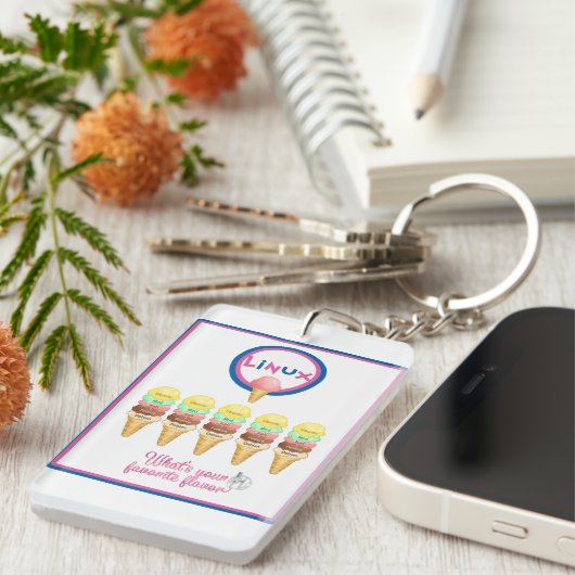 Linux: Wat is je favoriete smaak? Sleutelhanger (Voorkant Rechts)