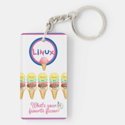 Linux: Wat is je favoriete smaak? Sleutelhanger (achterkant)