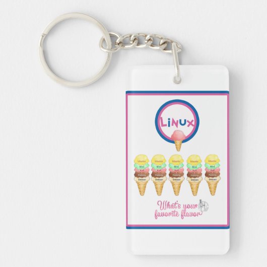 Linux: Wat is je favoriete smaak? Sleutelhanger (Voorkant)