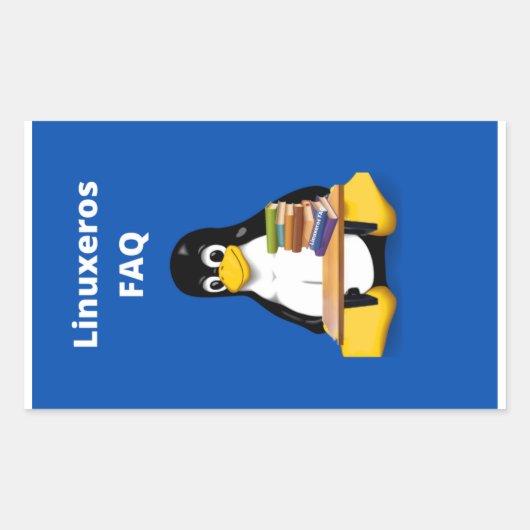 Linuxeros FAQ Rechthoekige Sticker (Voorkant)