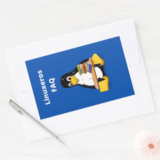 Linuxeros FAQ Rechthoekige Sticker (Envelop)