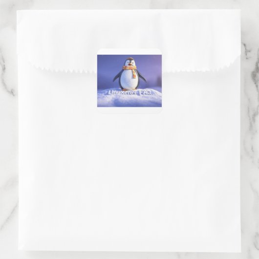 Linuxeros FAQ Vierkante Sticker (Tas)