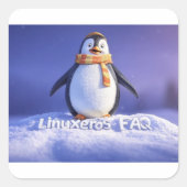 Linuxeros FAQ Vierkante Sticker (Voorkant)