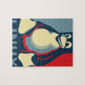 Linuxpinguïn klassiek obama poster legpuzzel (Horizontaal)