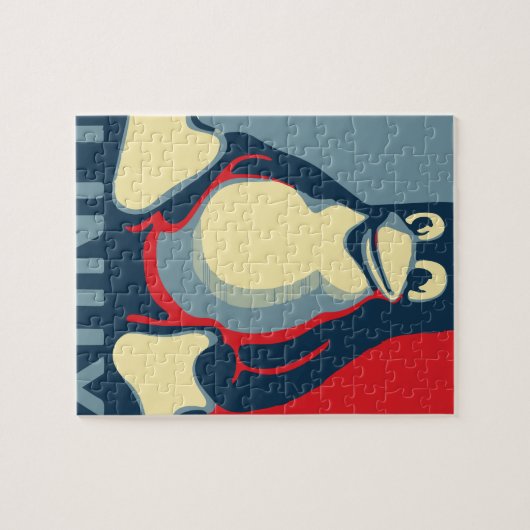 Linuxpinguïn klassiek obama poster legpuzzel (Horizontaal)