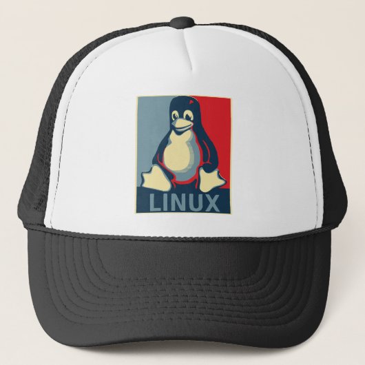 Linuxpinguïn klassiek obama poster trucker pet (Voorkant)