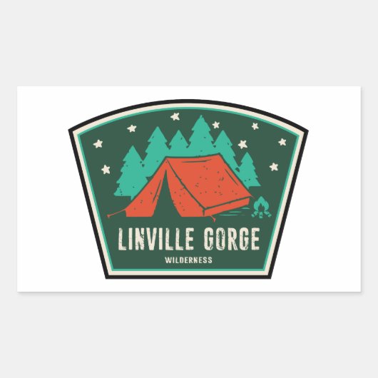 Linville Gorge Wilderness North Carolina Camping Rechthoekige Sticker (Voorkant)