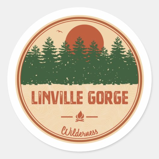Linville Gorge Wilderness North Carolina Ronde Sticker (Voorkant)