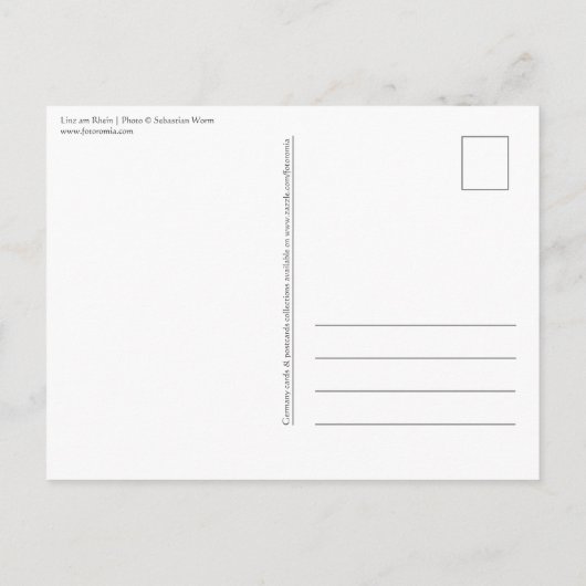 Linz am Rhein Duitsland Briefkaart (Achterkant)